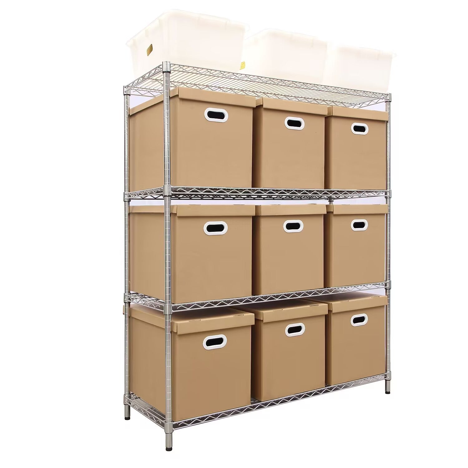 Shangchao chrome-plated wire mesh shelf warehouse workshop wire mesh shelf multi-layer adjustable shelf home storage rack