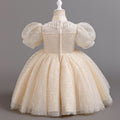 Girls' dresses: custom-made princess gowns for international e-commerce, european and american style flower girl dresses with sequins and tulle skirts, runway performance costumes