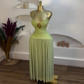 European and american cross-border women's fashion:  summer new arrival - elegant, fresh, green cutout sleeveless cami dress