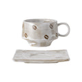 Classy stylish retro coffee cup and saucer suit creative stoneware latte cup for home souvenir mug and saucer