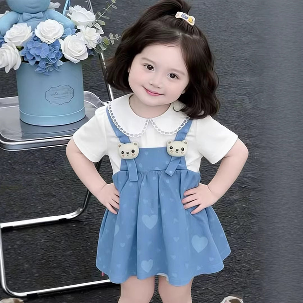 Girls' summer princess dress - cute summer dress for baby girls - children's doll collar, adorable and stylish dress