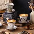 Creative niche style ceramic coffee cup and saucer suitjapanese style mug retro stoneware latte latte cup gift box