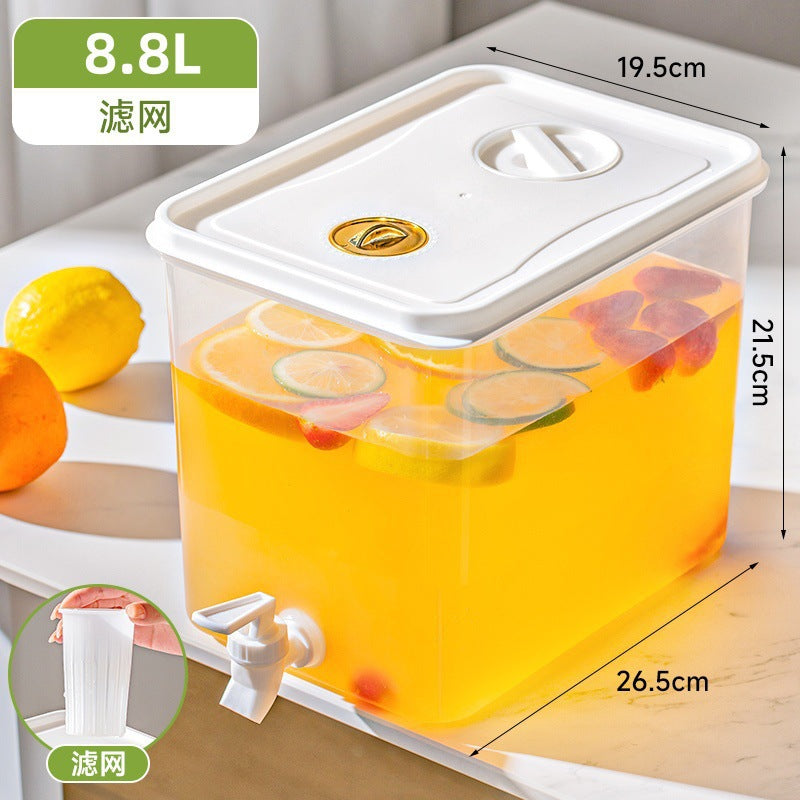 Household refrigerator water pitcher with spigot, 3l capacity lemon fruit tea pitcher, beverage juice tea pitcher, cold water pitcher