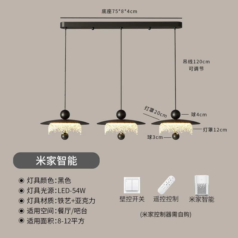Medieval style restaurant chandelier three-head american retro water drop classy tea room bar table long strip lamp