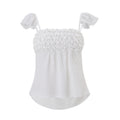 european and american women's clothing  summer new french chic flutter sleeve see-through top and high-waisted lantern pants set