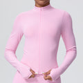 European and american seamless stand collar zipper long sleeve yoga jacket women's tight-fitting quick-dry outerwear running fitness apparel sports top