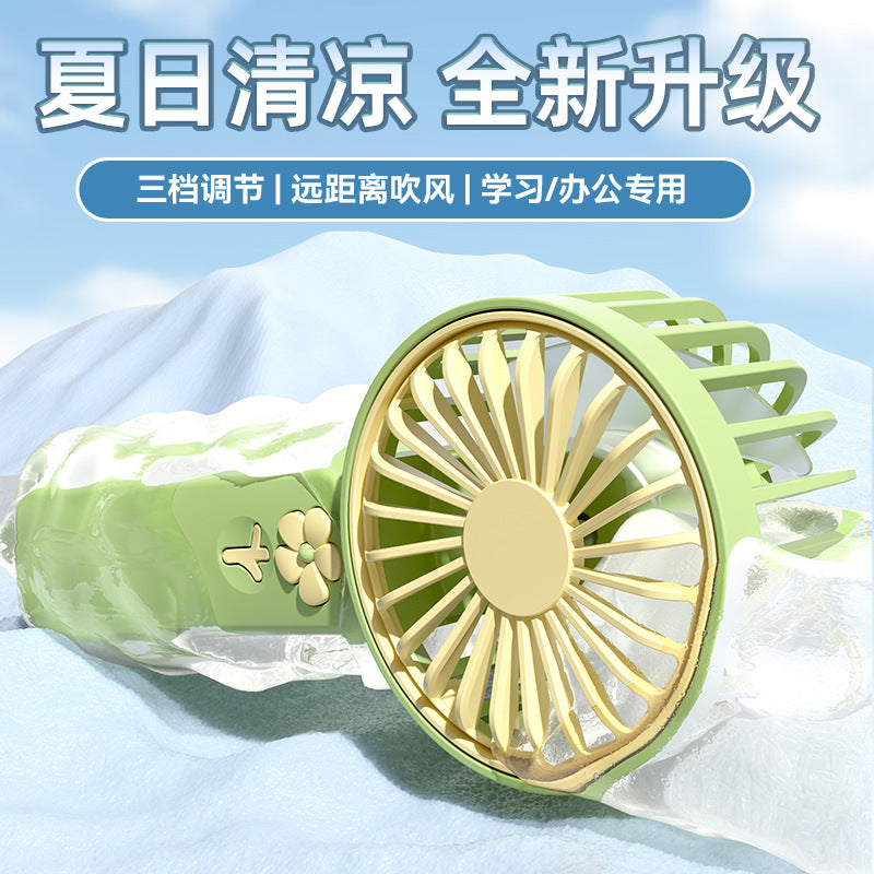 running volume mini handheld fan small portable desktop silent student usb charging stand small fan