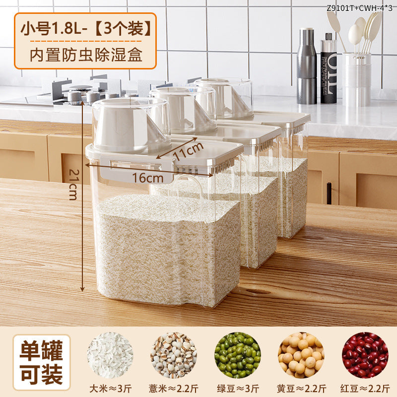 Grain storage box food grade for home kitchen noodles flour beans rice bucket food grade sealed storage