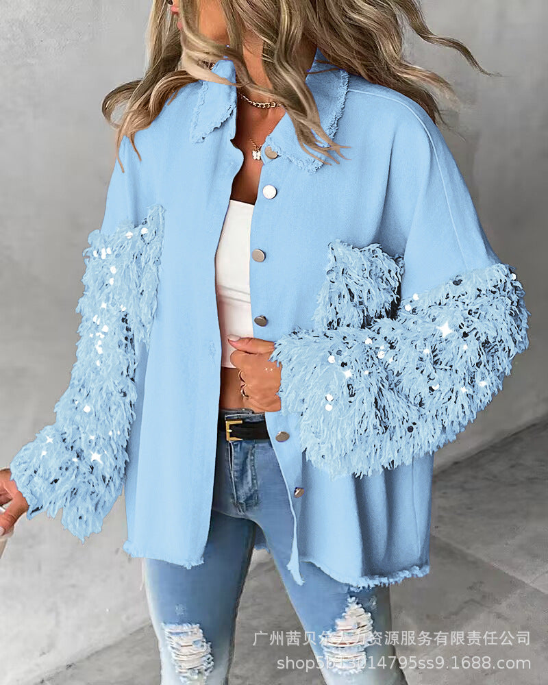 European and American bead splicing temperament cardigan jacket-P1WMHL1018 series