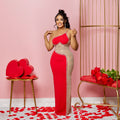 C6271 cross-border   fashion women's solid color rhinestone sleeveless cami maxi dress