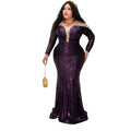 European, american, and african fashion women's sequin & beaded evening gown - slim fit mermaid long dress - cross-border exclusive