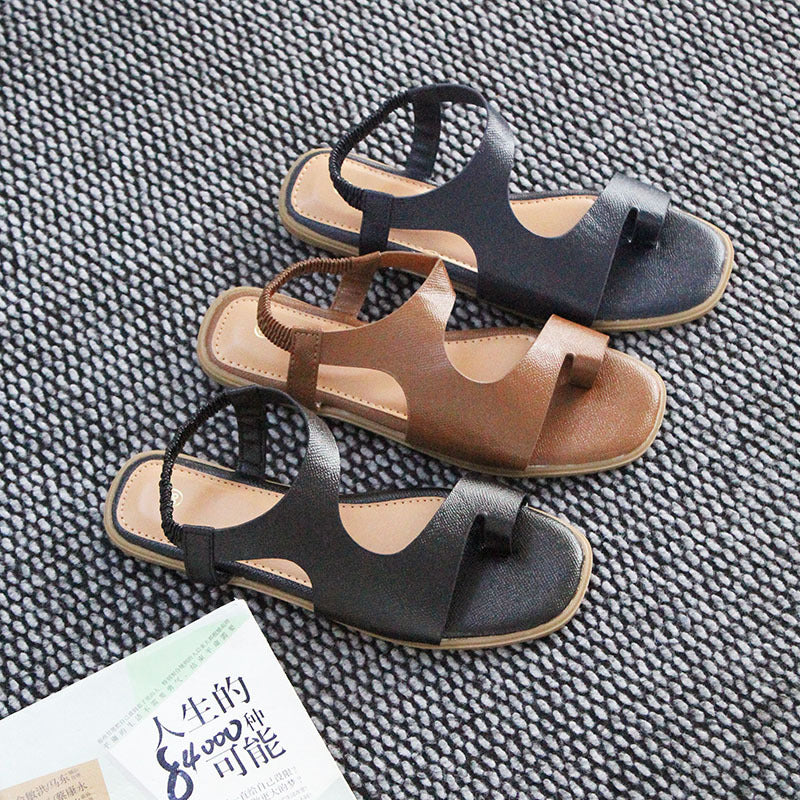 Factory high-quality Ladies sandals set toe sandals Ladies summer flat-soled Roman shoes