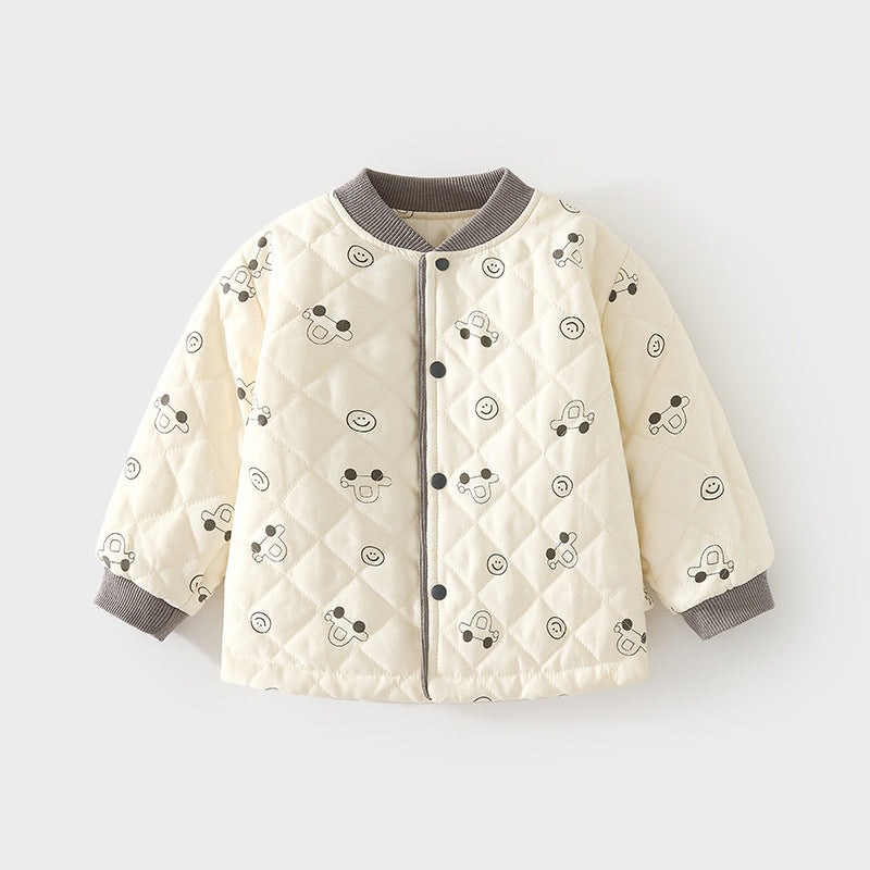 Baby elephant thickened quilted tops boys and girls heattech inner wear 120g infant autumn and winter cotton jacket intimates