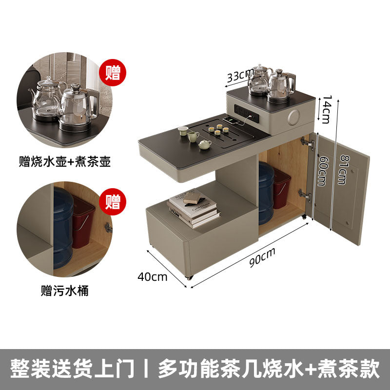 Movable coffee table small apartment multi-functional side cabinet water boiling tea bluetooth audio side sofa side table tea cabinet