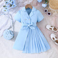 fashionable european and american cross-border new arrivals: chiffon patchwork belted blazer-style bubble sleeve dress - direct from the manufacturer