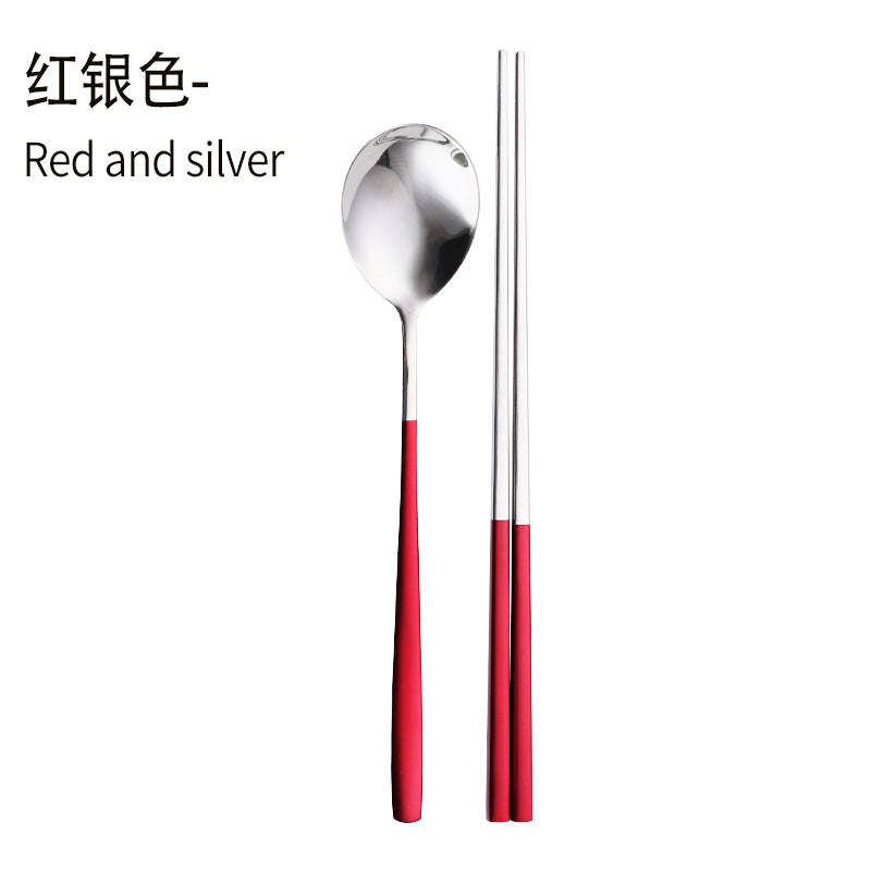 Daoqi 304 stainless steel portable tableware high value gift box spoon chopsticks two-piece set creative simple Korean tableware