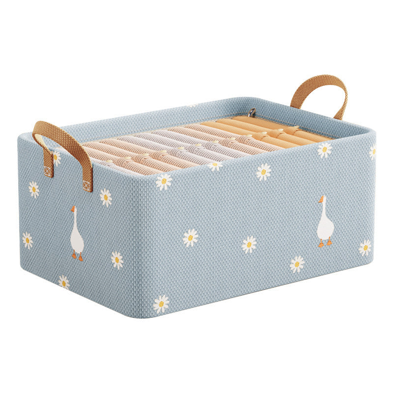 Printed foldable with steel frame storage box, household wardrobe layered arrangement, dormitory storage box, drawer type storage basket