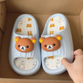 New cartoon rilakkuma slippers for women, summer outdoor design, soft sole, home anti-slip indoor sandals, hot-selling wholesale