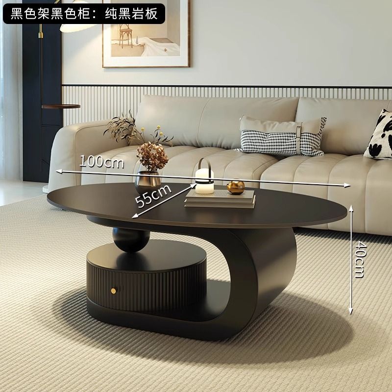 Accessible luxury italian slate coffee table cream style tea table tea table for home living room popular popular simple rental house coffee table