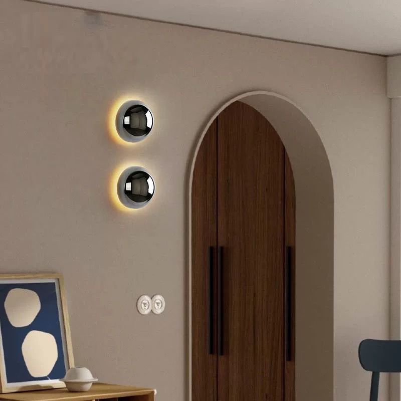 Bedroom modern wall lamp round background wall corridor eclipse bedside lamp scandinavian decoration aisle living room casual