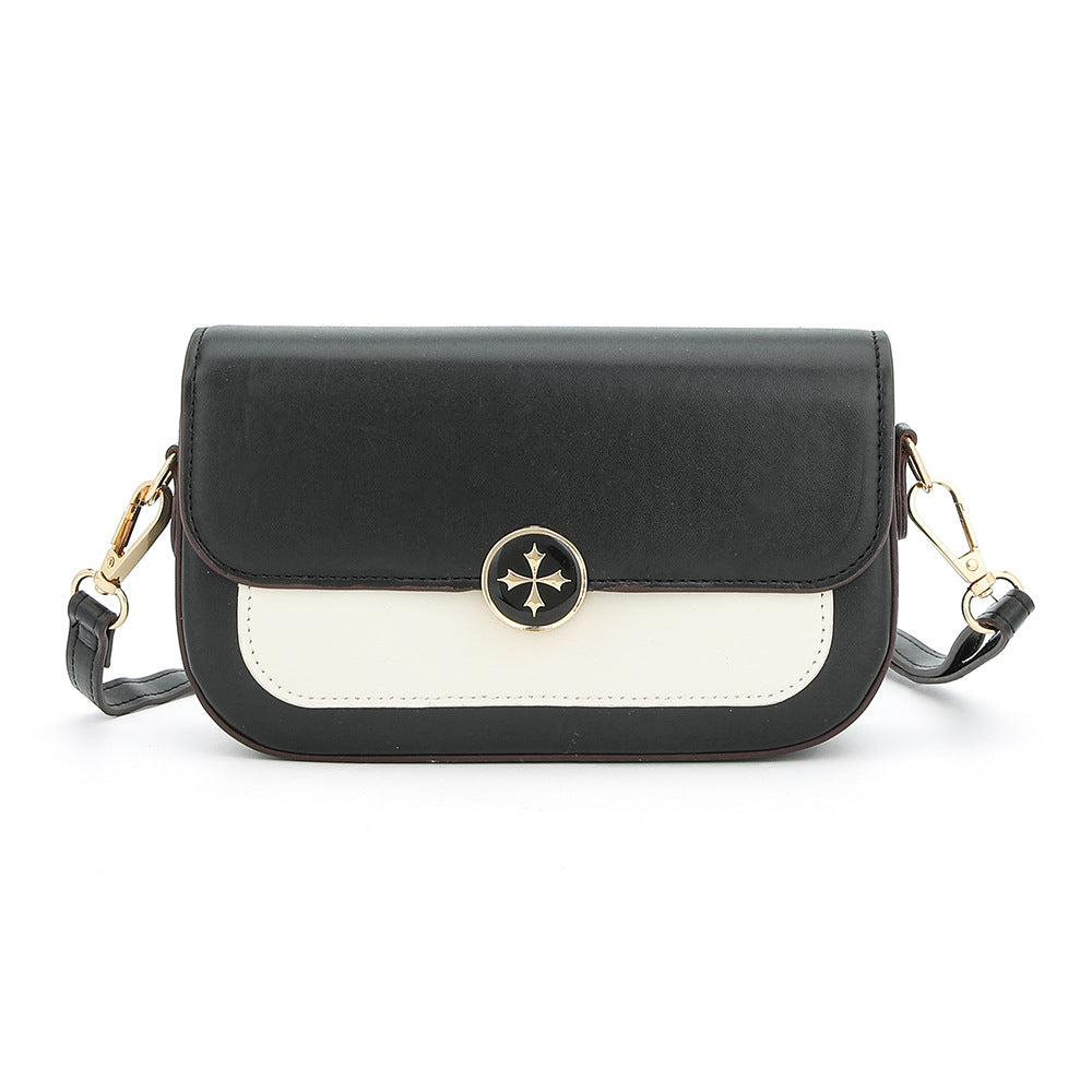 Cross-border new no-LOGO women's mobile phone bag contrasting color plain weave 235 shoulder messenger bag small square bag women's bag