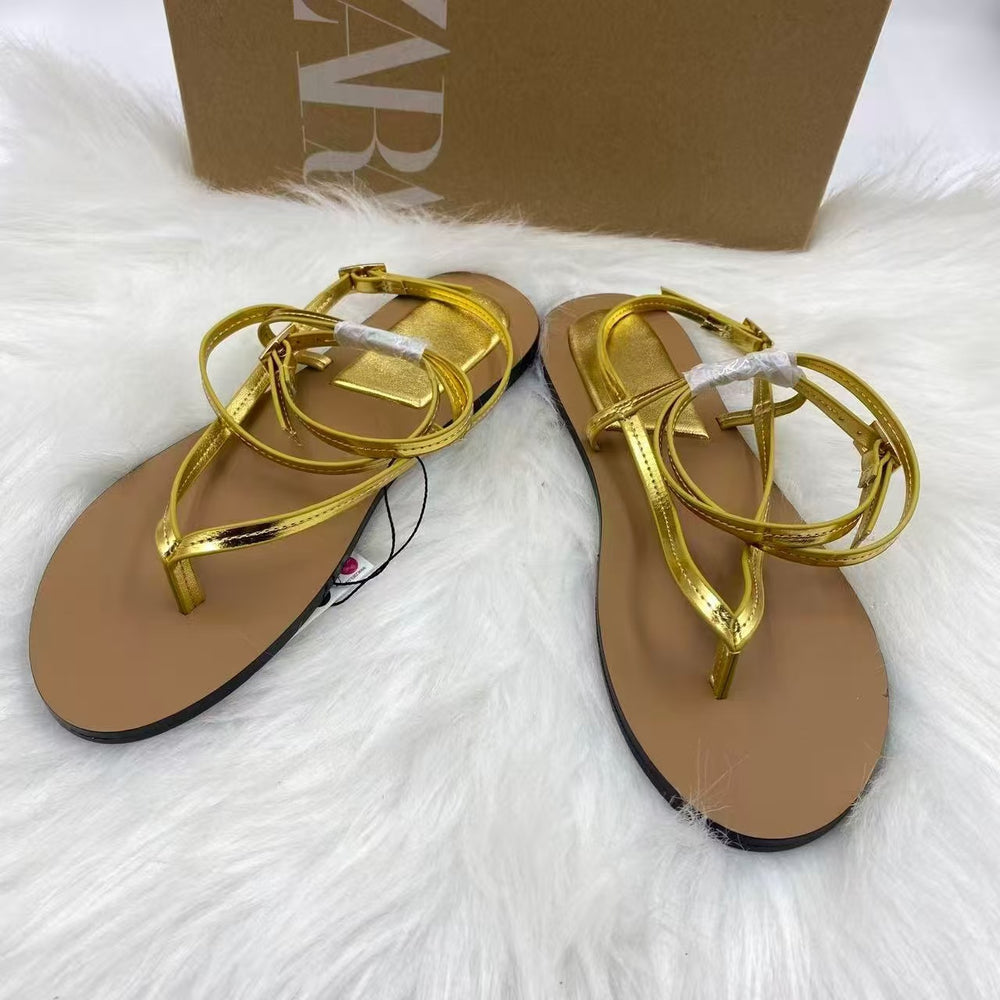 Za one-strap thong sandals - women's summer 2025 new collection - soft sole, minimalist style, student-friendly flat sandals, fashionable and versatile roman sandals