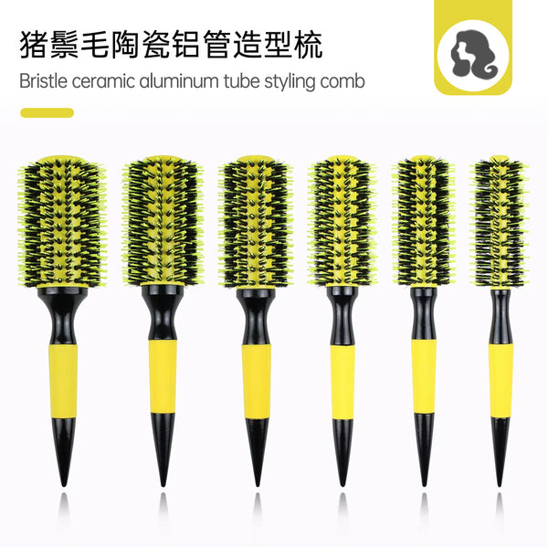 Hot-selling models in America, bristles, aluminum tube, roller comb, curling comb for barber shops, round roller comb, Brazilian pointed tail comb.