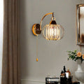 Postmodern zhongshan bedroom bedside lamp aisle accessible luxury crystal corridor wall lamp living room study stairwell lamp