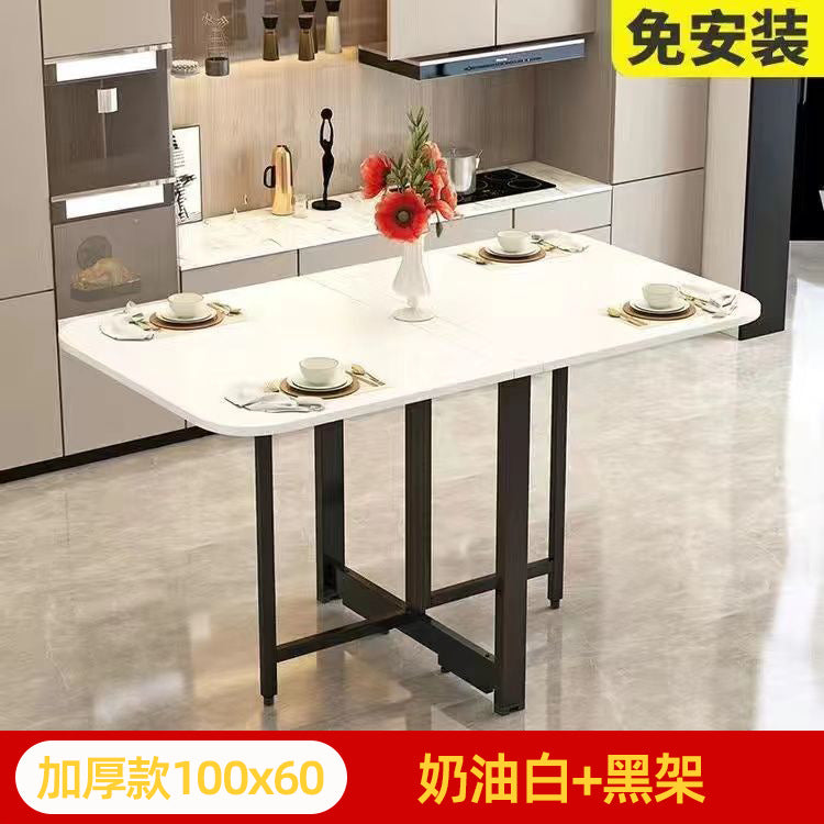 Foldable dining table set - space-saving, multi-functional, portable table and chairs for small apartments - rectangular dining table with four chairs