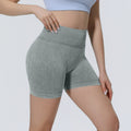New seamless sand wash yoga shorts - high waist, butt-lifting, compression workout shorts for women - perfect for outdoor running, training, and fitness