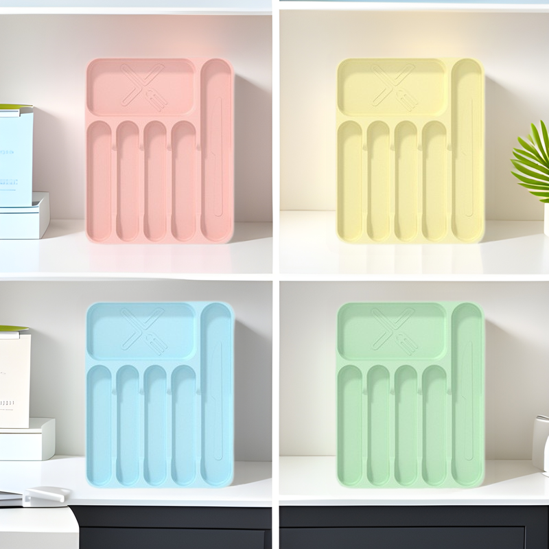 Drawer storage box Household kitchen Knives, forks, chopsticks partition box Multifunctional built-in compartment storage box Tableware tray