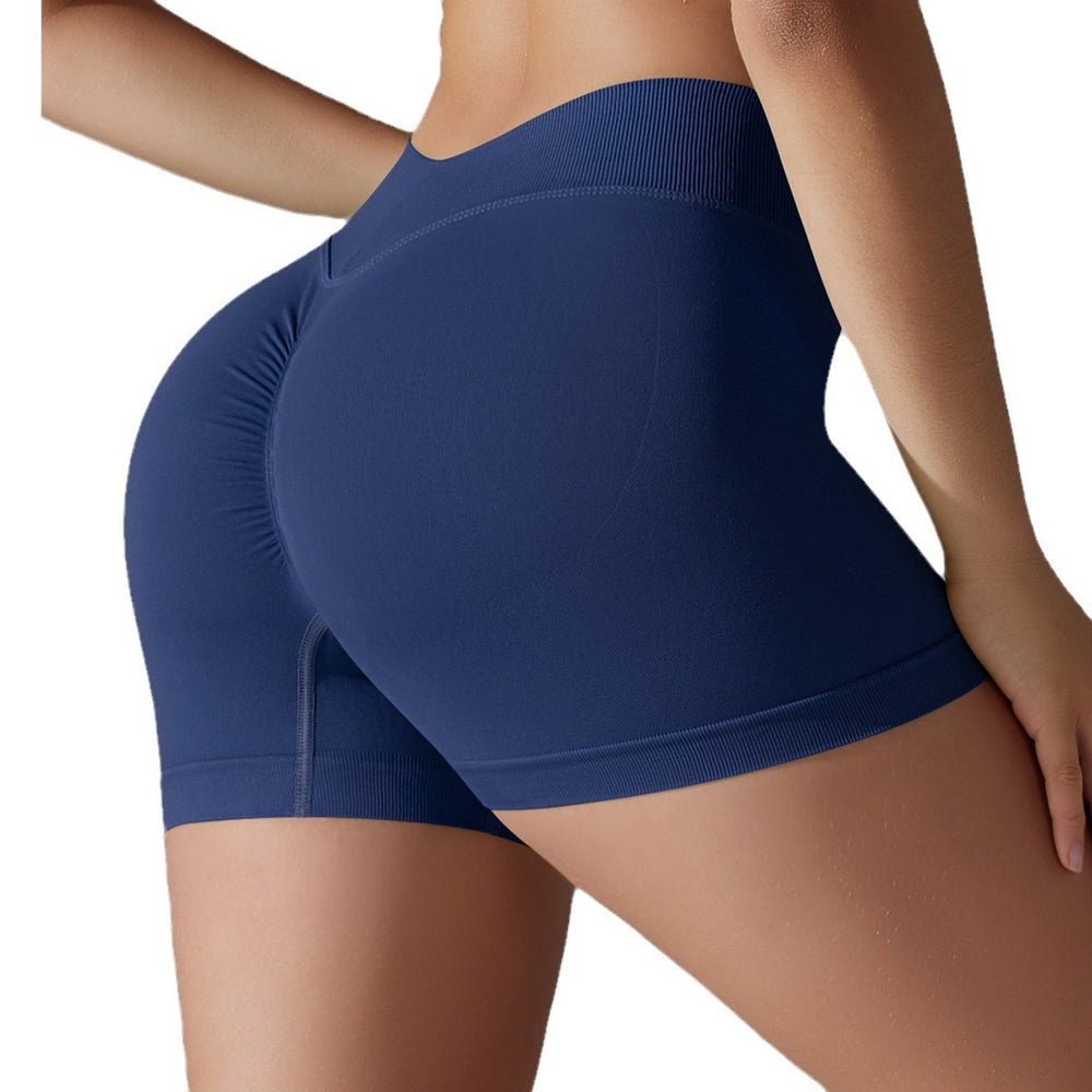 European and american seamless high-waisted butt-lifting yoga shorts - breathable peach lift, tight-fitting athletic capris for running and fitness