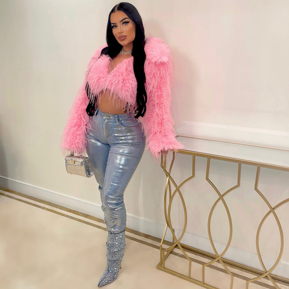 Zhongsi chuang cross-border e-commerce: european and american women's clothing - sexy faux fur short coat