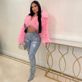 Zhongsi chuang cross-border e-commerce: european and american women's clothing - sexy faux fur short coat