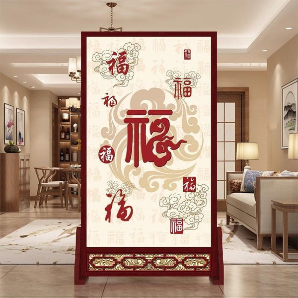 Living room block entrance modern fabric office double-sided simple lucky seat screen new Chinese-style home screen cp