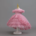 Ready-to-ship new children's formal dress - floral train princess dress for little girls, perfect for piano recitals and performances
