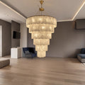 All-copper spanish marble living room chandelier - modern minimalist style for duplex homes, high ceilings, hotel lobbies, and villas