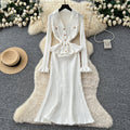 Xiaoxiangfengclassy sense of celebrity heavy industry metal buckle v neck waist rufflespatchwork waist knittingdress female