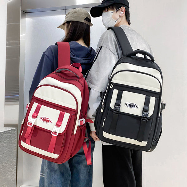 Wholesale  schoolbags, high school students, large capacity backpacks, leisure small, fresh, contrasting colors, burden reduction travel backpack