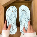 Korean retro polka dot platform flip-flops - women's summer outdoor fashion hot style beach thong sandals for vacation