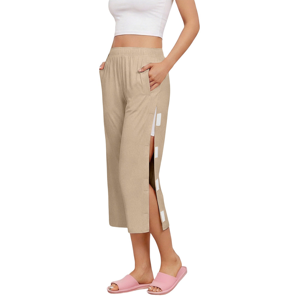 cross-border women's post-fracture recovery care pants - easy on/off, fully opened sides, 7/8 length leggings