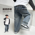 Boys' jeans - autumn collection, spring/autumn style,  new arrivals, mid-to-large size, korean style straight leg & wide leg trousers for kids