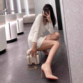 Black pointed-toe, red-soled, comfortable high heels for women, 2026 early spring new arrival, sexy and versatile stiletto pumps with a side cutout