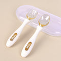 Babycare elephant training fork and spoon set - ppsu twistable spoons and forks for babies and toddlers - children's tableware