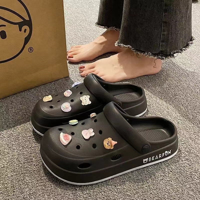 New arrivaleva clogs shoes for women summer couple outwearcute briquettes feel like stepping on shit, non-smelly feet non-slip beach sandals