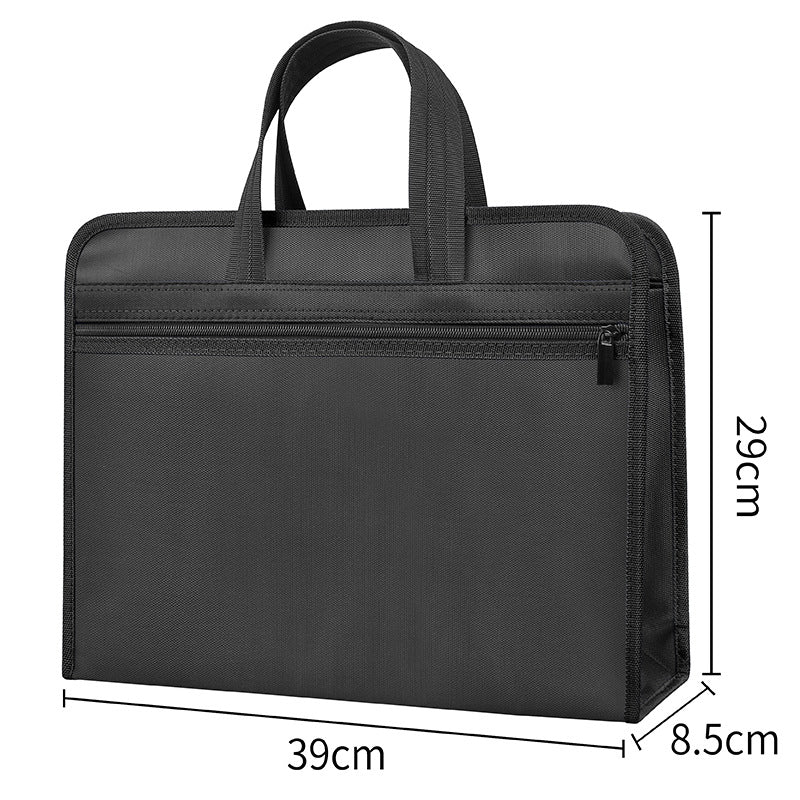 Waterproof business document briefcase canvas portfolio handbag conference printable information bag large capacity