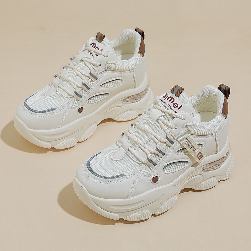 Inner height-increasing dad shoes women's lightweight thick-soled 2025 new mesh autumn and winter small man shows height casual sports shoes