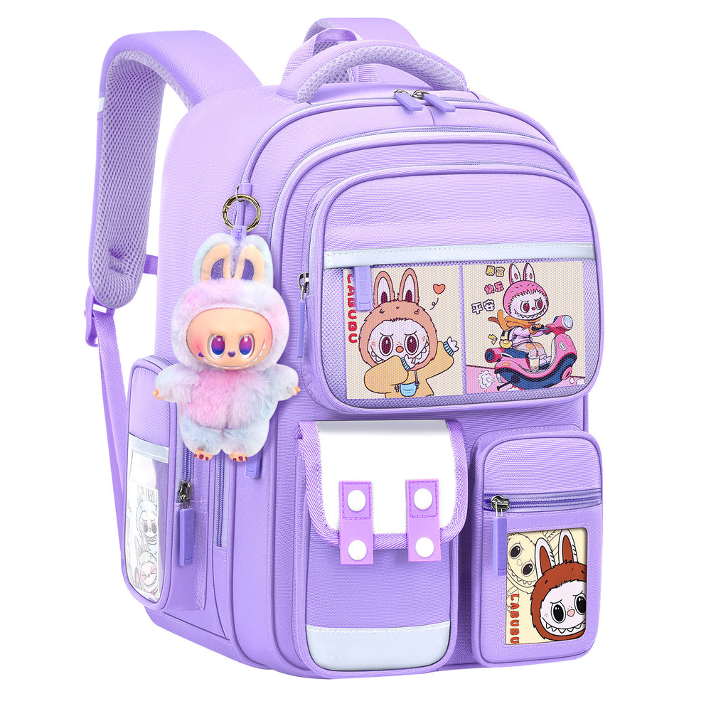 Labubu backpack - new 2026 model for elementary school students (grades 1-6). lightweight, spine-protecting, and load-reducing design for boys and girls