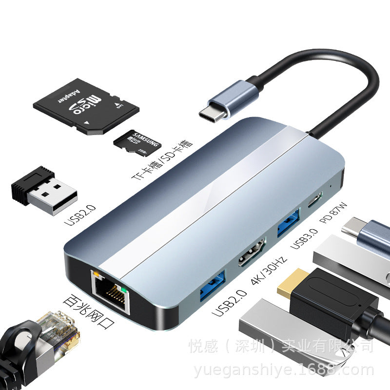 8-in-1 type-c docking station converter suitable for macbookpro apple notebook 8-in-14k