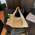 straw woven underarm bag for women, new 2026 spring collection, minimalist and versatile shoulder bag, large capacity practical mother-and-baby bag